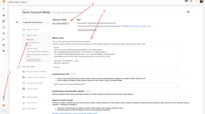 Kde získat měřící kód Google Analytics