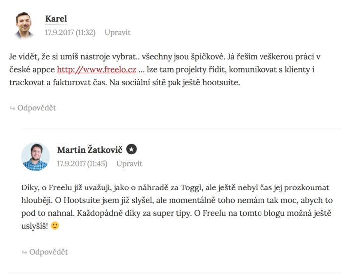 Na komentáře je dobré reagovat, může to být dobrá zpětná vazba